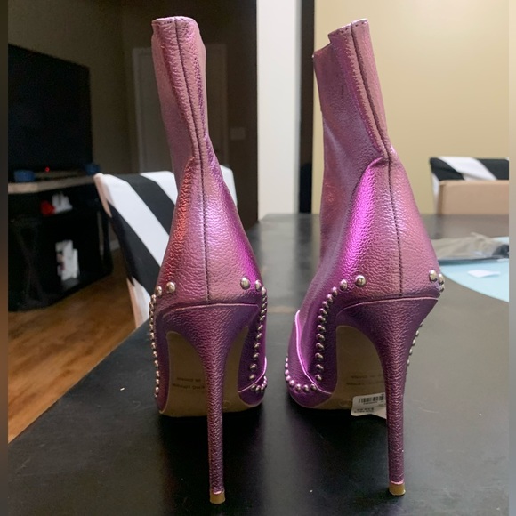 Wild Diva Pointy Toe Studded Booties - Picture 12 of 14